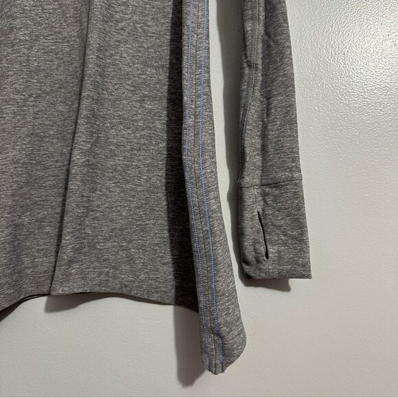 Ivivva Kids Mindful Moments Gray Long Sleeve Top Size 10 Athletic blue trim - Picture 2 of 5